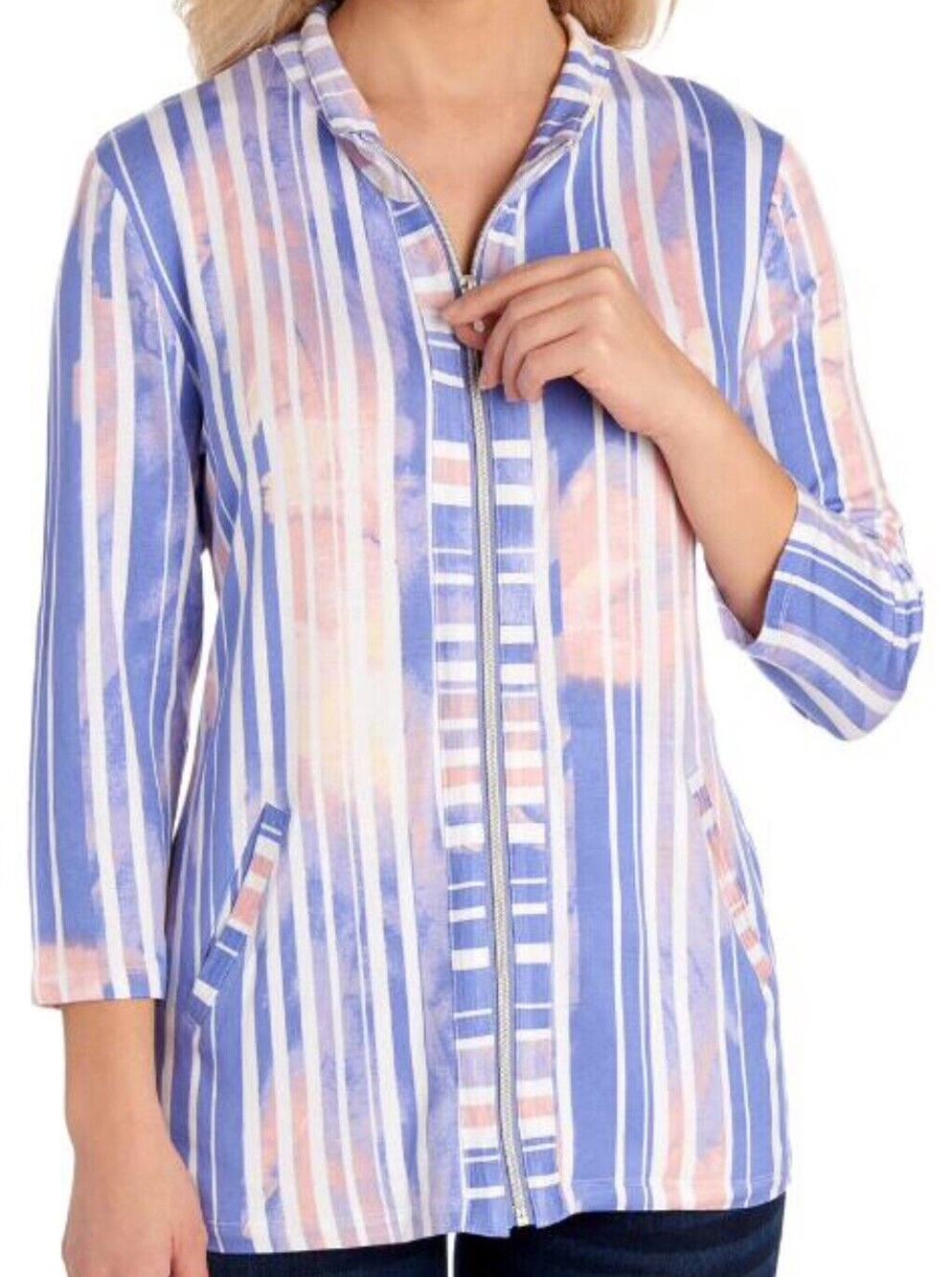 Onque Casuals Women’s Jacket Size PS Multi-Color Beachwear Full Zip Long Sleeve